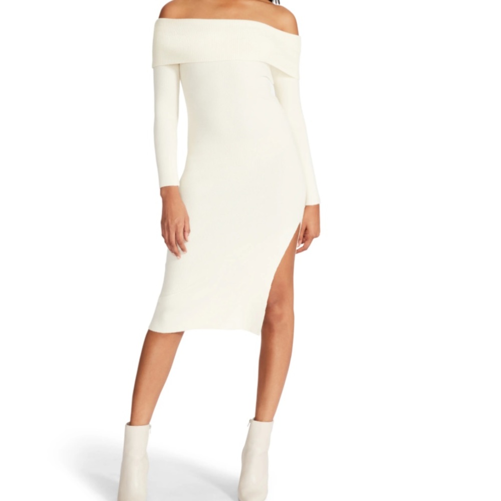 NEW never worn Steve Madden •Francesca off the shoulders Sweater Dress-• xsmall